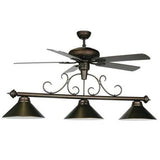 Ram 3-Light Billiard Room Fixture with Integrated Ceiling Fan