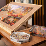 Becko US Wooden Puzzle Board and Bracket Set for Jigsaw Puzzles up to 1500 Pieces