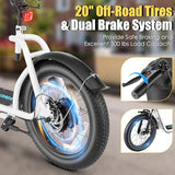 Caroma Peak 800W Fat-Tire Electric Scooter with 20X3 Tires, 20 MPH Top Speed, 30-Mile Range, Adjustable Seat, Detachable Basket, and Foldable Design