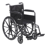 Drive Medical Silver Sport 1 Wheelchair with Full-Length Arms and Swing-Away Removable Footrests