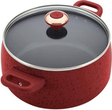15-Piece Paula Deen Signature Cookware Collection, Featuring Nonstick Porcelain Construction in Red and Black