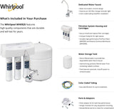 Whirlpool WHER25 Reverse Osmosis Filtration System with Chrome Faucet, Extra-Long-Life UltraEase Filter Cartridges and Easy Replacement, White