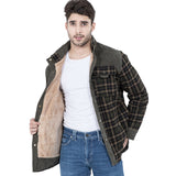 Mens Winter Plaid Jacket with Warm Sherpa Lining