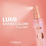 LOréal Paris Lumi Shake & Glow Dew Mist, 3 Fl oz Hydrating Face Spray for Makeup Prep and Setting