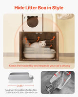 VEVOR 55.12-Inch Cat Tower with Enclosed Litter Box, Multi-Level Condo Design, Perches, Sisal Scratching Posts, and Hammock for Indoor Cats