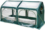 Portable Pop-Up Greenhouse for Indoor and Outdoor Growing, 98 x 49 x 53 Inches, with Fiberglass Poles, Overlong Cover, 6 Stakes and 4 Zipper Doors, Black