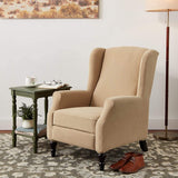 SureFit Home Décor SF38684 Stretch Pique Slipcover for Recliner Wingback Chairs, Two-Piece Form-Fit Design, Polyester/Spandex, Machine Washable, Cream
