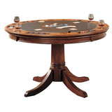 Hillsdale Furniture Parkview Round Game Table in Medium Brown Oak