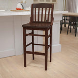 Flash Furniture HERCULES Series School House Barstool with Walnut Wood Back for Restaurants and Bars