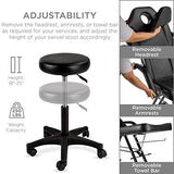 71in 3-Section Multipurpose Massage Bed by Best Choice Products, Featuring Hydraulic Stool, Removable Headrest, Facial Cradle & Towel Hanger for Spa, Salon, Facial & Tattoo Use, Black