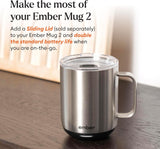 Ember Temperature Control Smart Mug 2, 14 Oz App-Controlled Heated Coffee Cup with Improved Design & 80-Minute Battery Life, White