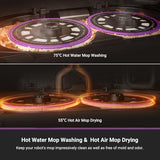 Eureka J15 Pro Ultra Robot Vacuum and Mop with Self-Emptying Base, 16,200 Pa Suction and Flex-Arm Mop, Featuring Hot Water Washing, Hot Air Drying, Anti-Tangle Technology and AI Obstacle Avoidance, Black