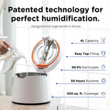 Carepod 31S Stainless Steel Humidifier with Quiet, Filter-Free Operation, 1 Gal/4 L
