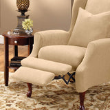 SureFit Home Décor SF38684 Stretch Pique Slipcover for Recliner Wingback Chairs, Two-Piece Form-Fit Design, Polyester/Spandex, Machine Washable, Cream