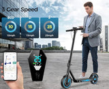 Foldable Adult Electric Scooter with APP Control, 19/25 Mph Max Speed and 21/25/35 Miles Range, 350/500/600W Motor, 8.5/10 Inflatable Tires, UL 2272 Certified