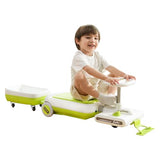 Green 12V Kids Electric Ride-On Car with Go-Kart Styling, Detachable Cleaner, LED Lights and 3-in-1 Design for Ages 3-8, Indoor and Outdoor Use