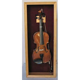 DisplayGifts Fiddle & Violin Shadow Box Display Case, Featuring Hanger and Lock, Oak Finish