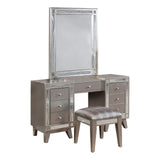 Pemberly Row 3-Piece Contemporary Wood Vanity Set with Metal Finish