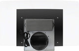 FIREGAS 36-Inch Island Range Hood with 450 CFM Ventilation, Chimney, Tempered Glass, 4 LED Lights, 3-Speed Touch Control, Permanent and Charcoal Filters