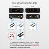 Topping D10 Balanced USB Digital-to-Analog Converter, ES9038Q2M XMOS XU208, PCM384KHz DSD256, TRS/XLR/Optical/Coax Outputs, Black