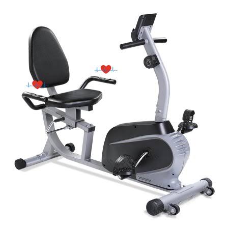Maxkare Recumbent Indoor Exercise Bike with Adjustable Seat and Resistance, Pulse Monitor and Phone Holder