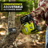 RYOBI RY405010BTL 40V HP Brushless Cordless Chainsaw with 14-Inch Bar, Battery and Charger Not Included