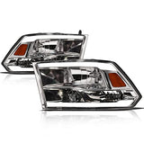 Alpha Owls 8710401 Crystal Headlights with Switchback Sequential LED Light Bar and Startup Light, Black and Amber, Fits 2009-2018 Dodge Ram 1500, 2500 and 3500 and 2019-2023 Classic Halogen Models