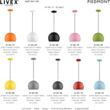 Livex Lighting Piedmont Globe Pendant, 1-Light Industrial Fixture, 15 Inches Tall and 10 Inches Wide, Shiny Light Gray with Polished Chrome