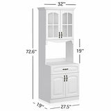 Living Skog Kitchen Cabinet with Microwave Stand and Built-In Storage Shelves