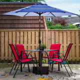 Abba Patio 9-Feet Turquoise Striped Market Umbrella with Push Button Tilt and Crank