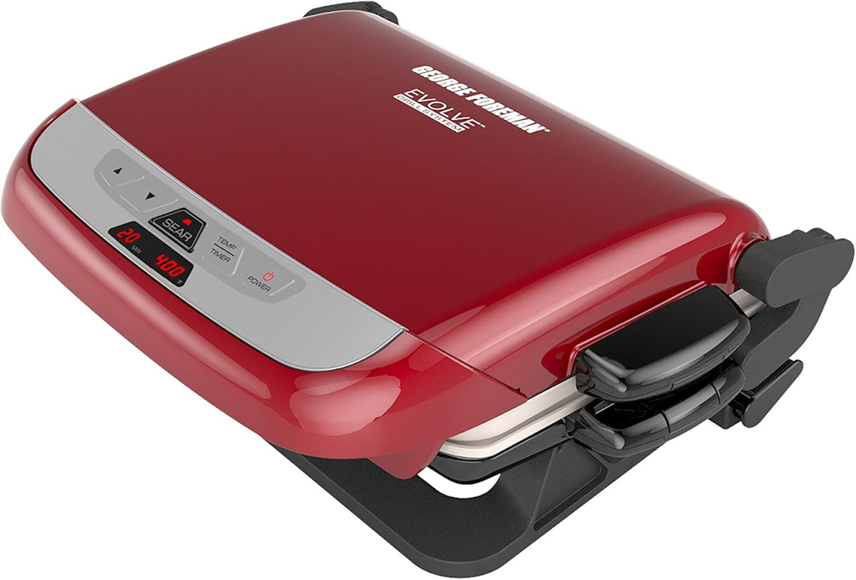 George Foreman GRP4842MB Evolve Multi-Plate Grill with Ceramic Grilling and Waffle Plates, Black