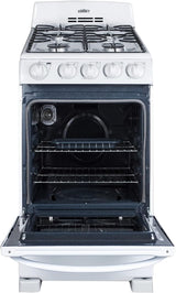 Summit RG200WS ADA-Compliant Freestanding Gas Range in White with 4 Burners, 2.3 cu. ft. Oven and Broiler Compartment
