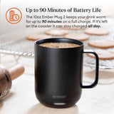 Ember Temperature Control Smart Mug 2, 14 Oz App-Controlled Heated Coffee Cup with Improved Design & 80-Minute Battery Life, White