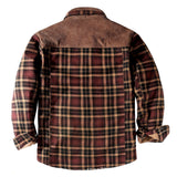 Mens Winter Plaid Jacket with Warm Sherpa Lining