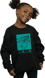 Disney Princess Ariel The Little Mermaid Hair Stroke Sweatshirt for Girls, Black, 9-11 Years