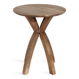 Kate and Laurel Soleyn 20 x 20 x 25 Mid-Century Round Wood Side Table, Natural Finish