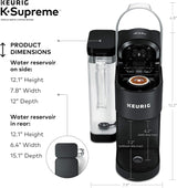 Keurig K-Supreme Single-Serve K-Cup Pod Coffee Maker with MultiStream Technology, 4 Brew Sizes & 66oz Dual-Position Removable Reservoir, Black