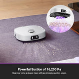 Eureka J15 Pro Ultra Robot Vacuum and Mop with Self-Emptying Base, 16,200 Pa Suction and Flex-Arm Mop, Featuring Hot Water Washing, Hot Air Drying, Anti-Tangle Technology and AI Obstacle Avoidance, Black