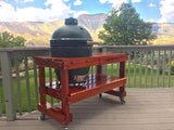 JJGeorge Big Green Egg Outdoor Table for Large Egg with Included Table Cover, Long Table Design