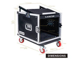 Sound Town STMR-8UW 8-Space PA/DJ Road Rack Case with Slant Mixer Top and Casters
