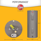 Rheem Performance Electric Tank Water Heater, 40 gal. Medium Size with 6-Year Warranty and 4500/4500-Watt Elements