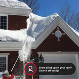 SNOWPEELER Premium Roof Snow Removal Rake with 30 ft. Reach, Designed for Long or Low-Pitched Roofs
