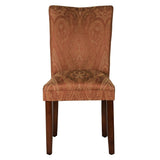 HomePop Parsons Dining Chair with Red and Gold Damask Upholstery