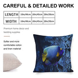 Ocean Sea Starfish Zippered Cushion Pillow Covers, 18 x 18, Underwater Nautical Throw Pillow Decor for Couch, Sofa, Patio, or Home