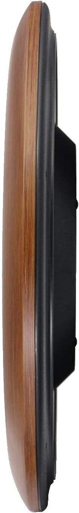 SEIKO Round Wall Clock with Roman Numerals and Wood-Finish Frame, 16 Inches