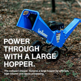 Landworks 7 HP Gas-Powered Wood Chipper, Shredder and Mulcher with Compact Rotor Assembly, Handles Branches up to 3 Inches
