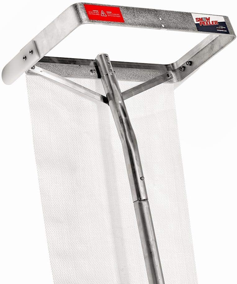 SNOWPEELER Premium Roof Snow Removal Rake with 30 ft. Reach, Designed for Long or Low-Pitched Roofs