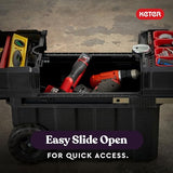 Keter Masterloader Black Resin Rolling Tool Box with Locking System and Removable Bins for Power Drills, Tape Measures and Screwdrivers