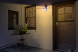 Secure Home Black Outdoor Wall Light with Hanging Carriage Design, 14.5-Inch Height, Medium E-26 Base