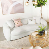 Isabella Upholstered Sofa by Coaster Home Furnishings, White with Tight-Back Seating
